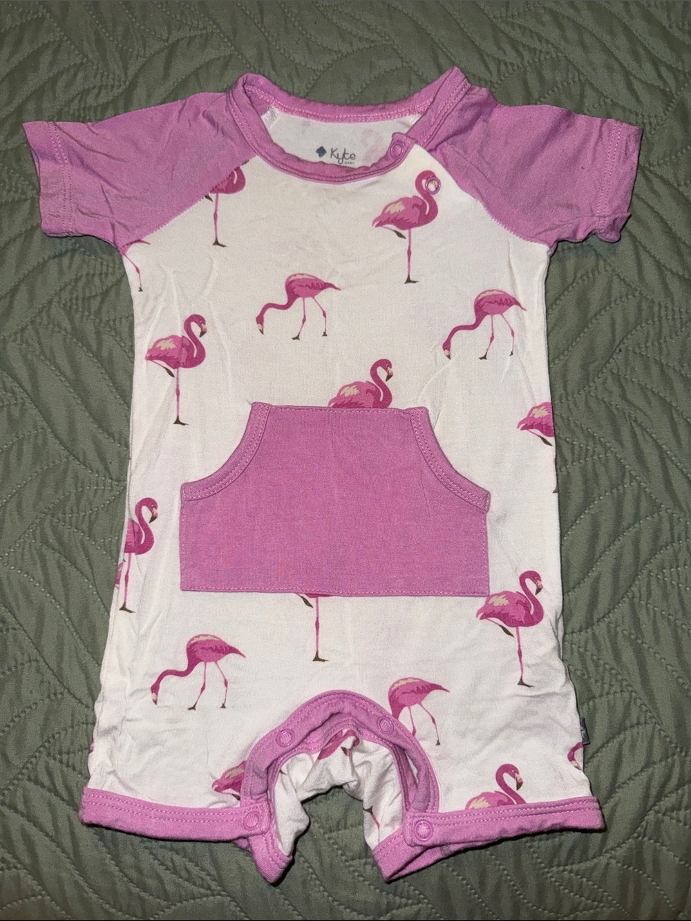 Kyte BABY Pink Flamingo Short-Sleeve Romper
